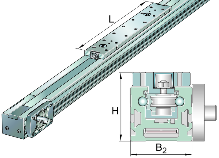 INA MLFI25-250-ZR-W2-N Linear actuator view 2