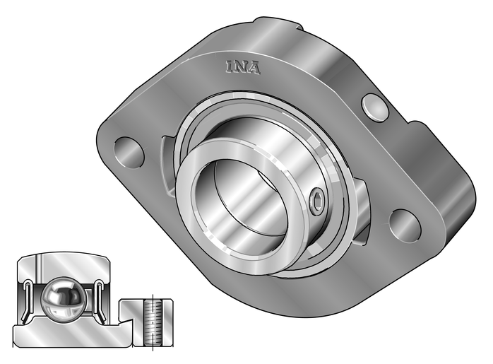 INA GLCTE15-XL-FA125.8 Flanged housing unit view 2