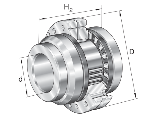 INA ZARF2575-L-TV Needle roller/axial cylindrical roller bearing view 2
