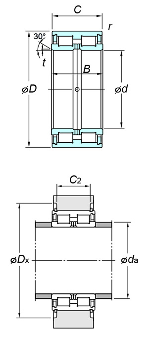 KOYO DC5064 Full complement type cylindrical roller bearings for crane sheaves