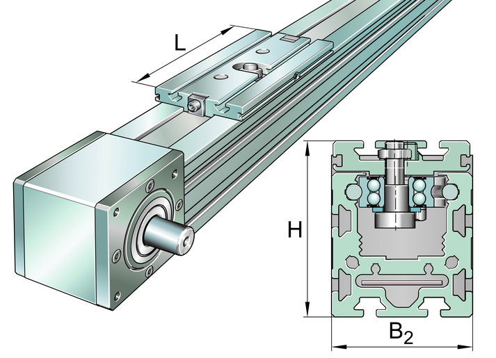INA MLFI50-250-C-LN-ZR-W2-N-FA517.1 Linear actuator view 2