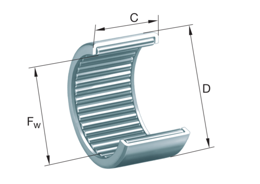 INA HN2020 Drawn cup needle roller bearing open end view 2