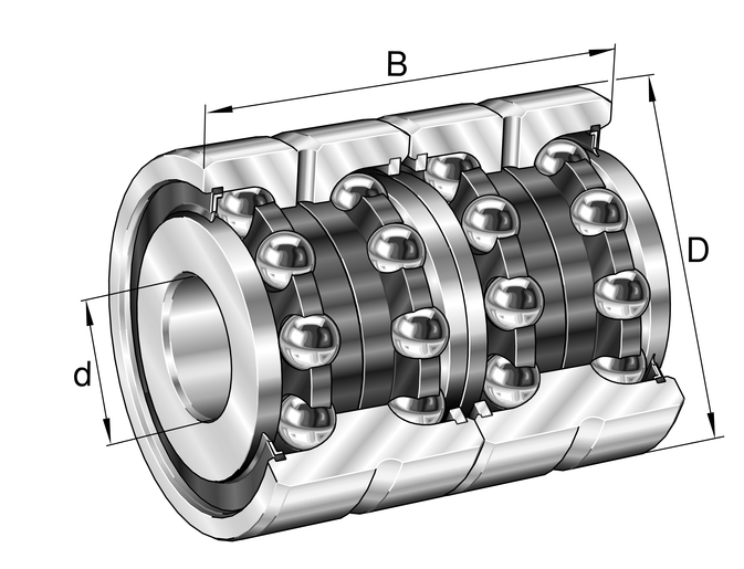 INA ZKLN1545-2RS-2AP-XL Axial angular contact ball bearing view 2