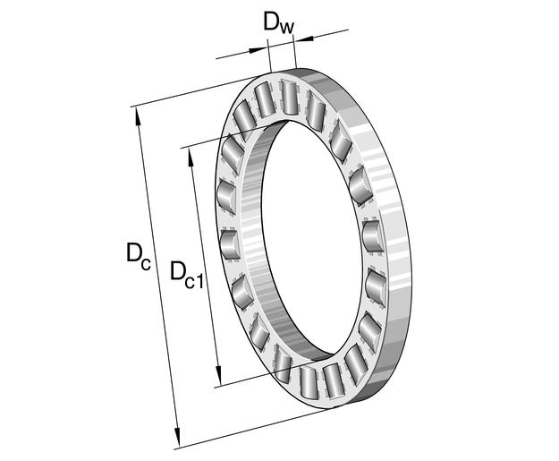 INA K81108-TV-A/-1-4 Axial cyl roller and cage assy -LS view 2