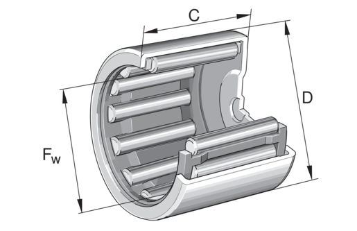 INA BK0408 Drawn cup needle roller bearing closed end view 2