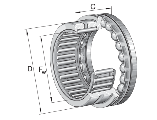 INA NKX60-XL Needle roller/axial ball bearing view 2